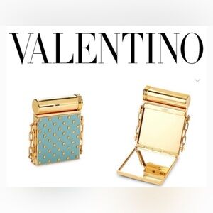 Valentino Rockstud MetalCompact Mirror and Lipstick Case. Used two times.
